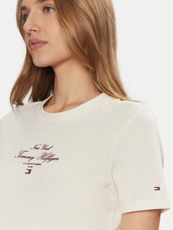 Tommy Hilfiger Tommy Hilfiger Póló WW0WW43895 Ekru Regular Fit