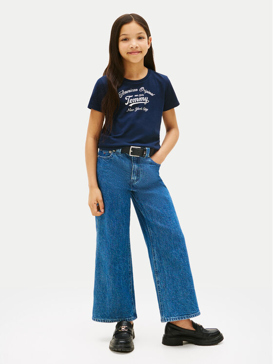 Tommy Hilfiger Tommy Hilfiger T-shirt Script KG0KG08636 Tamnoplava Regular Fit