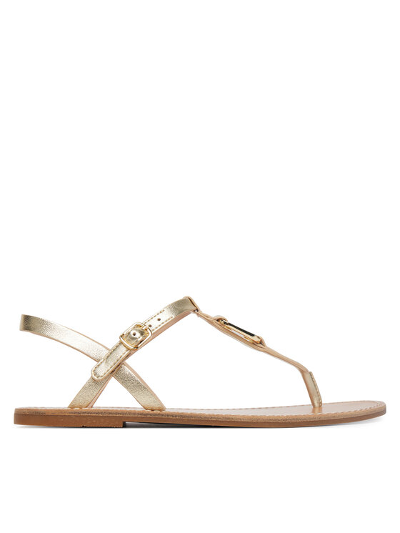 Tommy Hilfiger Sandali Tommy Hilfiger Leather Thong Sandal Gold FW0FW09331 Oro