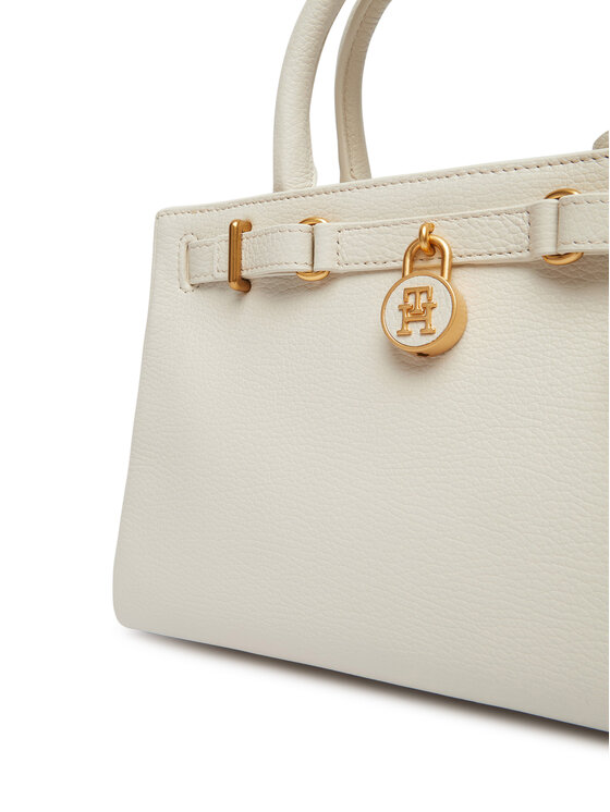 Tommy Hilfiger Borsetta Tommy Hilfiger American Icon Mini Tote Leather AW0AW17926 Beige