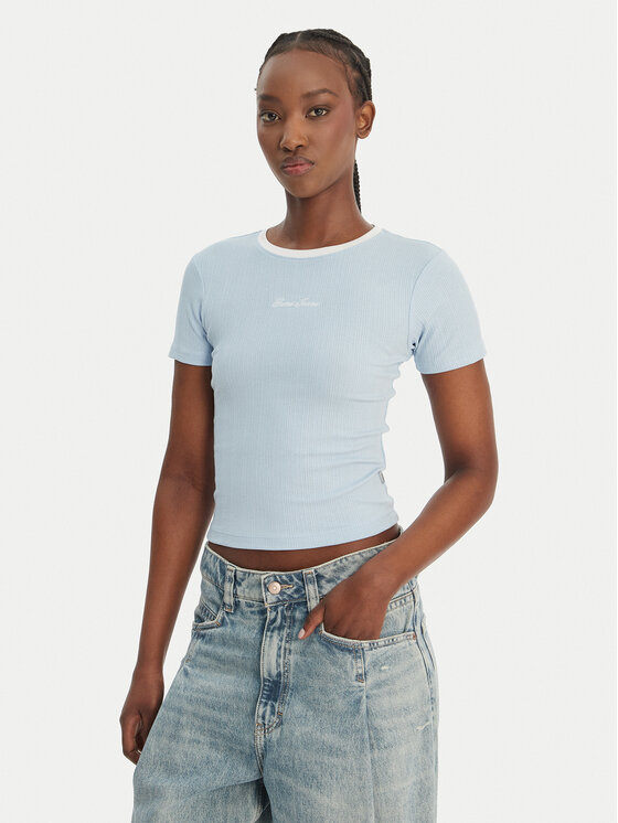 Guess Jeans Guess Jeans Футболка W6GPA9 KF641 Блакитний Slim Fit