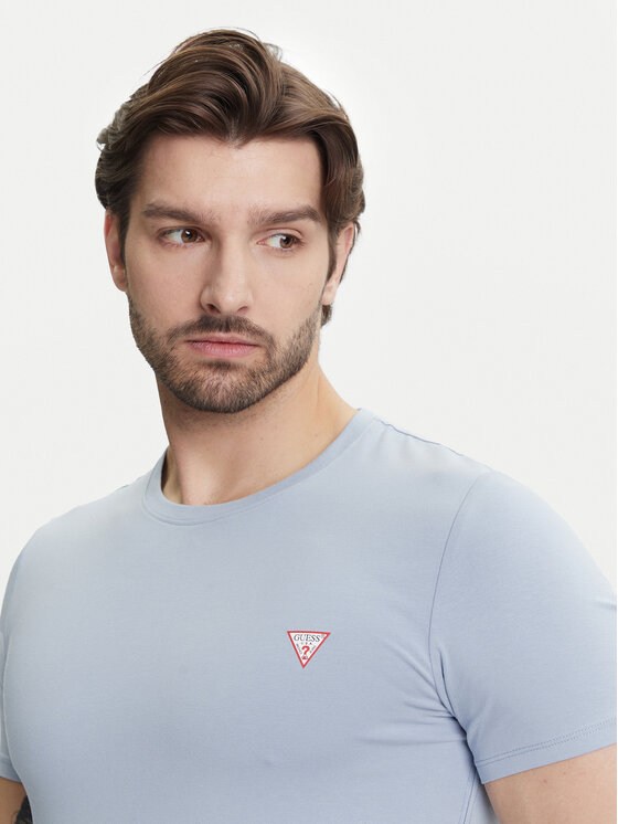 Guess Guess Majica M2YI24 J1314 Svetlo modra Slim Fit
