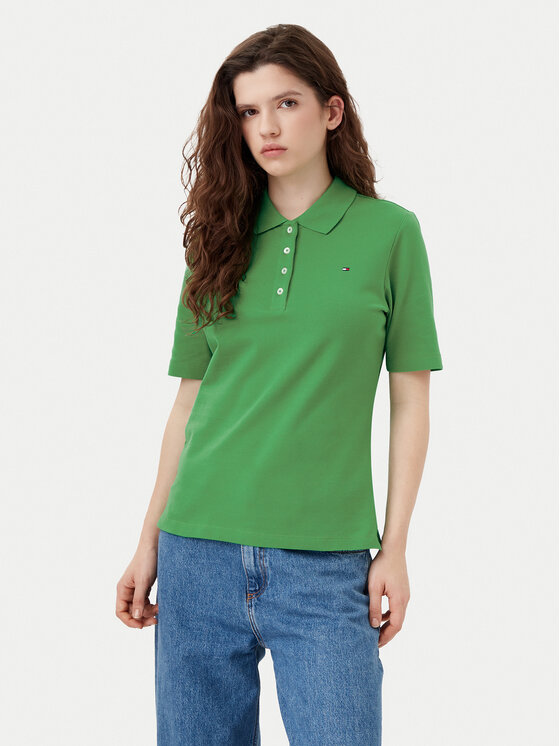 Tommy Hilfiger Tommy Hilfiger Pólóing 1985 WW0WW43224 Zöld Regular Fit
