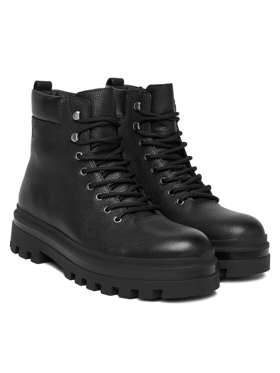Calvin Klein Jeans Gležnjače Calvin Klein Jeans Lugged Hiking Lace Up Lth YM0YM01336 Crna