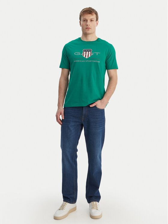Gant Gant T-shirt Archive Shield 2003199 Verde Regular Fit