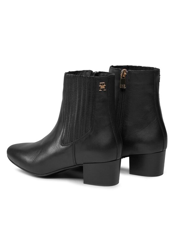 Tommy Hilfiger Botine Tommy Hilfiger Essential Leather Boot FW0FW07759 Negru