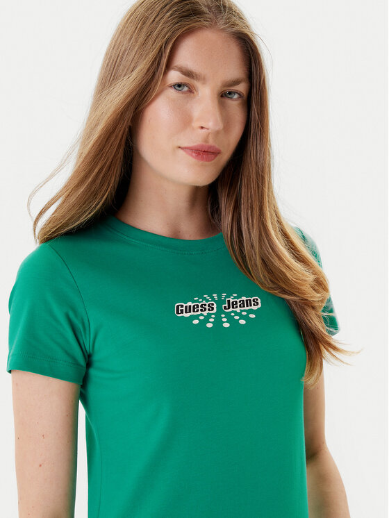 Guess Jeans Guess Jeans T-shirt W5YI04 J1314 Verde Slim Fit