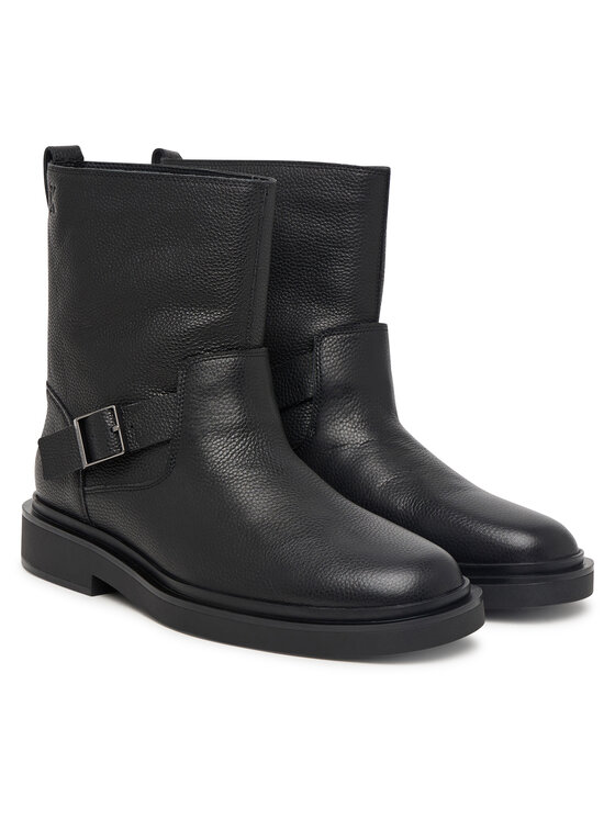 Calvin Klein Čižmy Calvin Klein Sq Rubber Boot Buckle Lth HM0HM02353 Čierna