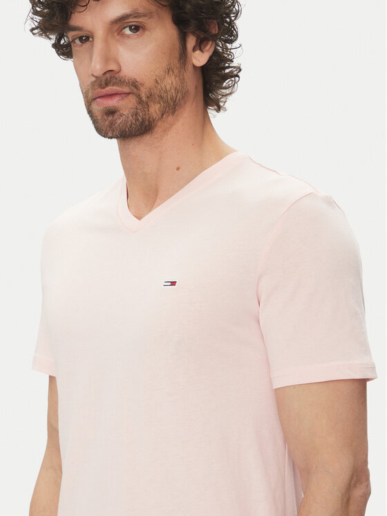 Tommy Jeans Tommy Jeans Majica Jaspe DM0DM20364 Roza Slim Fit