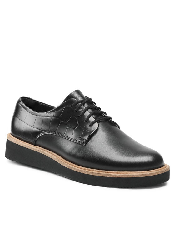 Clarks Īsi apavi Clarks Baille Stitch 261631164 Melns