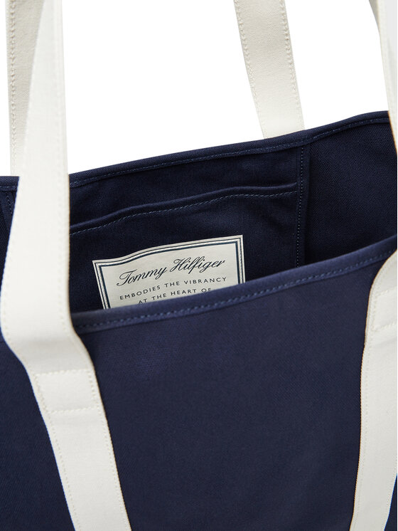 Tommy Hilfiger Kabelka Tommy Hilfiger Th Summer Tote AM0AM13557 Tmavomodrá
