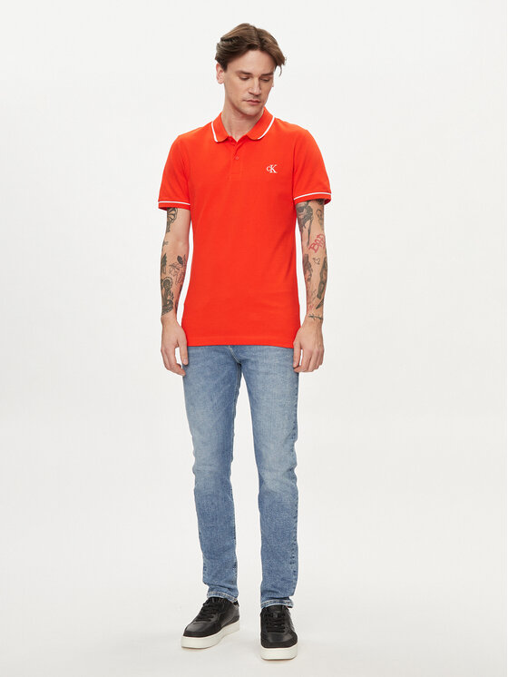 Calvin Klein Jeans Calvin Klein Jeans Polo majica J30J315603 Rdeča Slim Fit