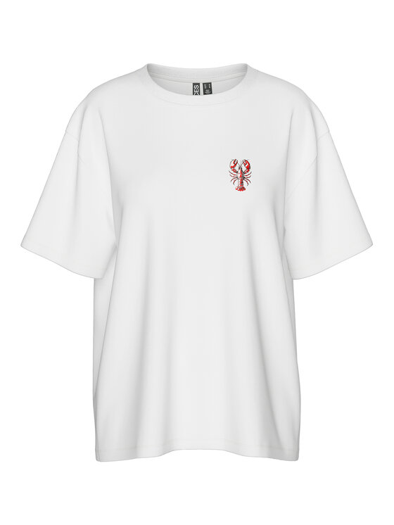 Pieces Pieces Футболка Tobster 17160811 Білий Oversize