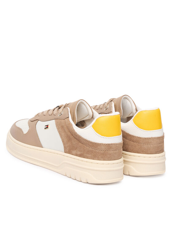Tommy Hilfiger Laisvalaikio batai Tommy Hilfiger Th Sporty Cupsole Tumbled Ltr FW0FW09024 Smėlio