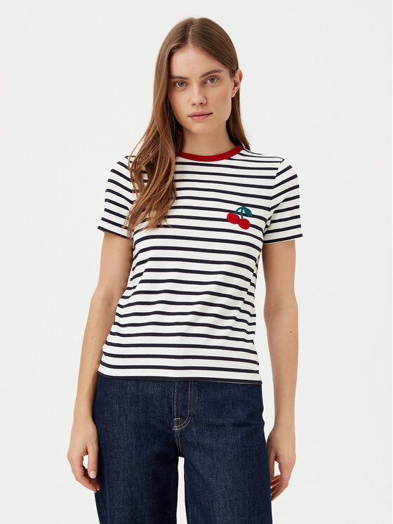 ONLY ONLY Marškinėliai Heart 15318959 Tamsiai mėlyna Regular Fit