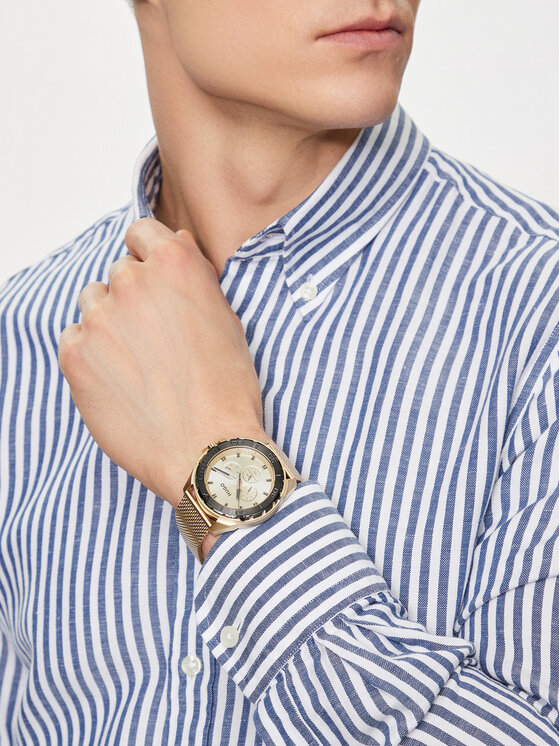 HUGO Ročna ura Hugo Fresh 1530288 Zlata