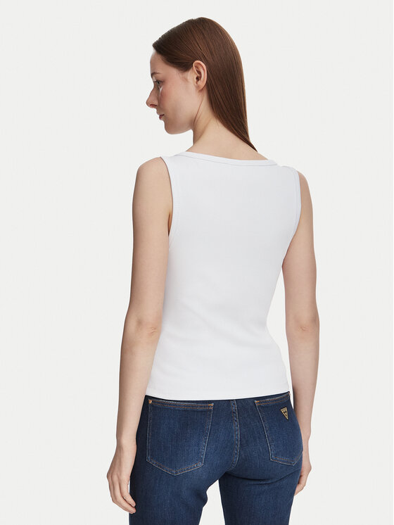 Guess Guess Top W6YP30 K4380 Blanco Slim Fit