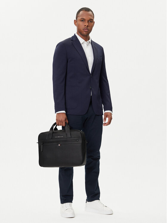 Tommy Hilfiger Laptoptáska Tommy Hilfiger Essential Pu Computer Bag AM0AM09507 Fekete