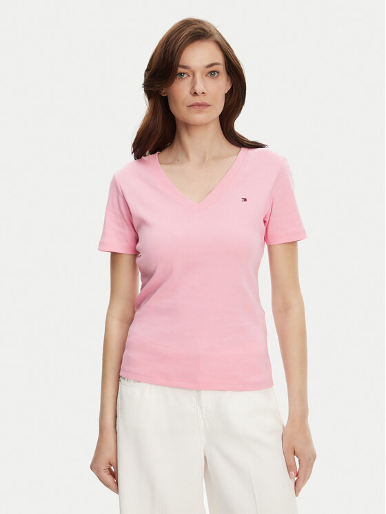 Tommy Hilfiger Tommy Hilfiger Majica New Cody WW0WW40584 Roza Slim Fit