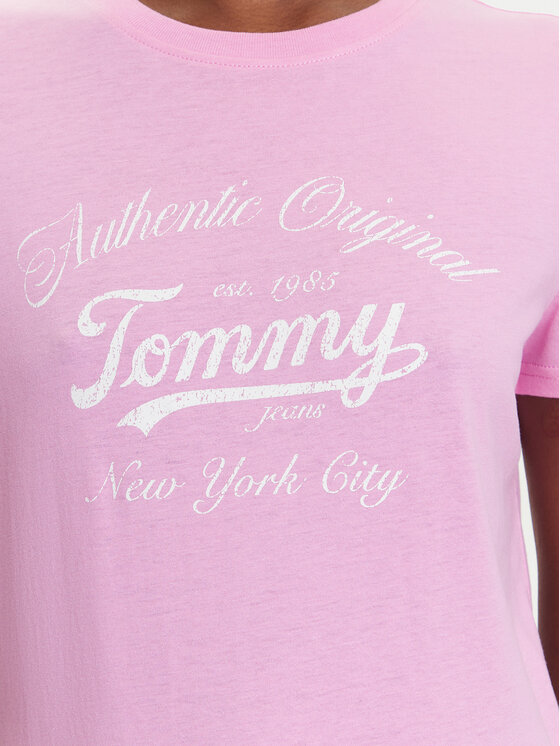 Tommy Jeans Tommy Jeans T-shirt Essential DW0DW21404 Rosa Regular Fit