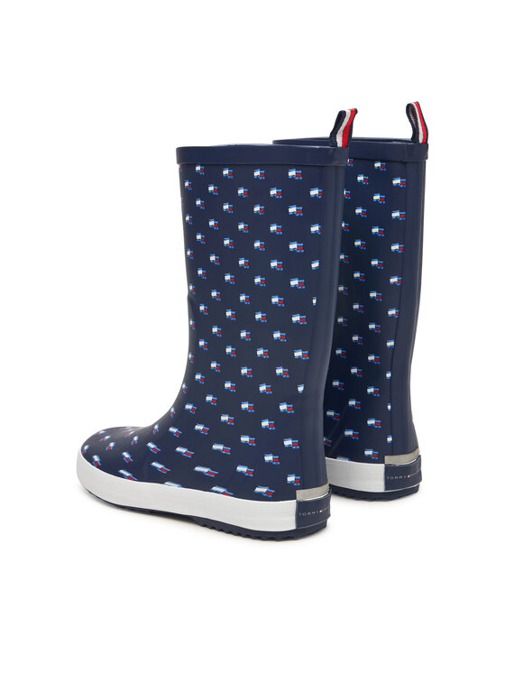 Tommy Hilfiger Gumáky Tommy Hilfiger Rain Boot T3XC-33922-1846 D Tmavomodrá