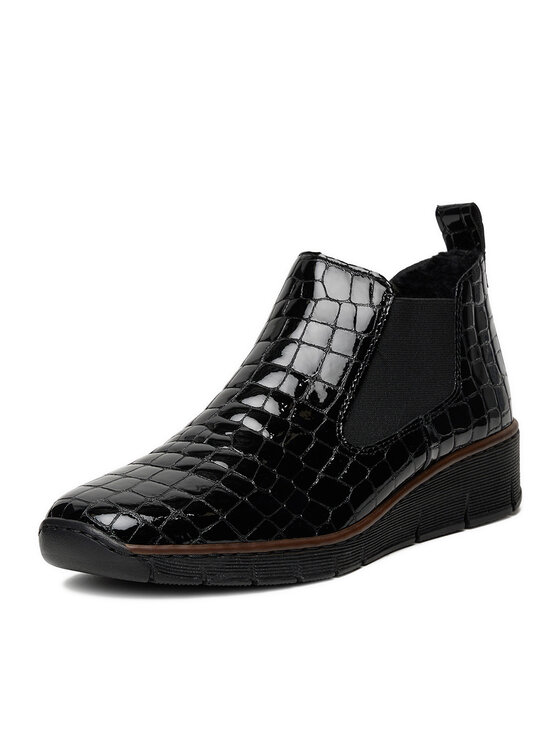 Rieker Kotníková obuv s elastickým prvkem Rieker 53794-01 Černá