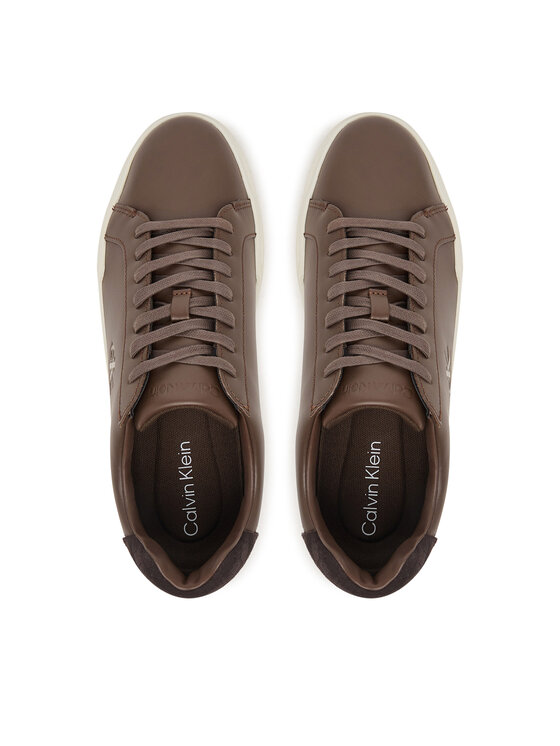 Calvin Klein Laisvalaikio batai Calvin Klein Chunky Cupsole Laceup Croc Bt HM0HM02298 Tamsiai ruda