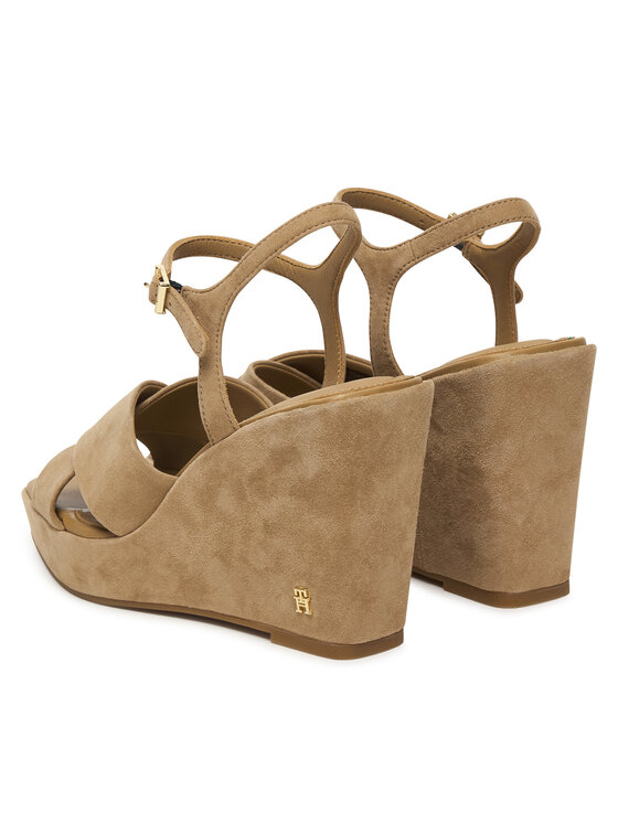 Tommy Hilfiger Sandale Tommy Hilfiger Suede Wrapped High Wedge FW0FW09218 Maro