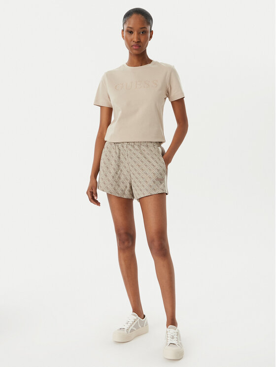 Guess Guess T-shirt V6RI20 J1314 Beige Regular Fit