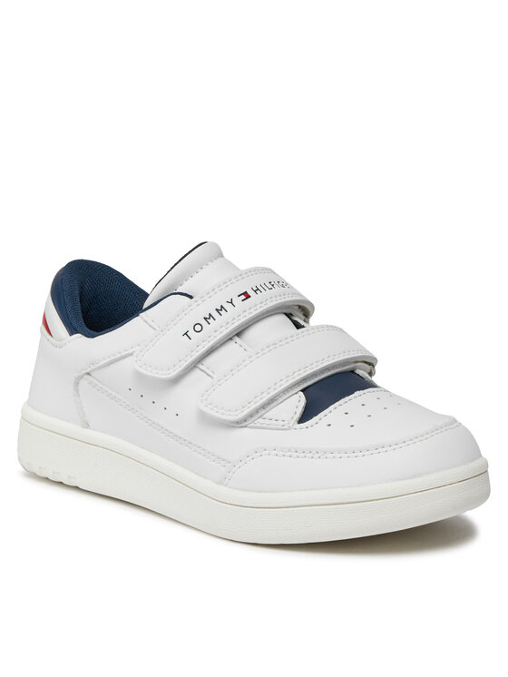 Tommy Hilfiger Sportcipők Tommy Hilfiger Stripes Low Cut Velcro Sneaker T1X9-33339-1355 S Fehér