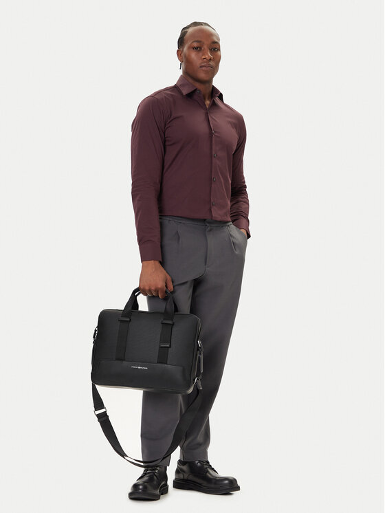Tommy Hilfiger Nešiojamo kompiuterio krepšys Tommy Hilfiger Th Modern Computer Bag AM0AM13637 Juoda