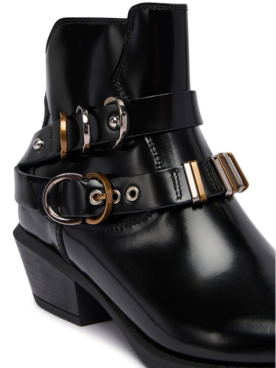 PINKO Īsie zābaki PINKO Ankle Boot Box Calf SD0343 P114 Z99 Melns