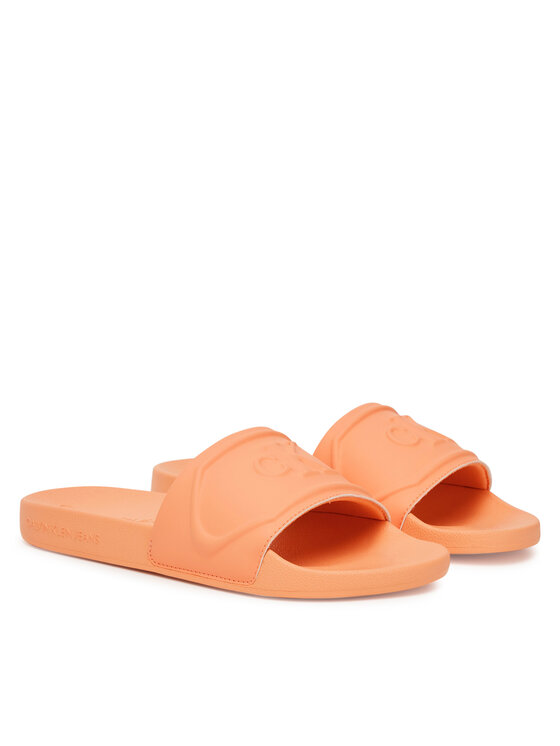 Calvin Klein Jeans Natikači Calvin Klein Jeans Slide Pu Hf Mg YW0YW01879 Oranžna