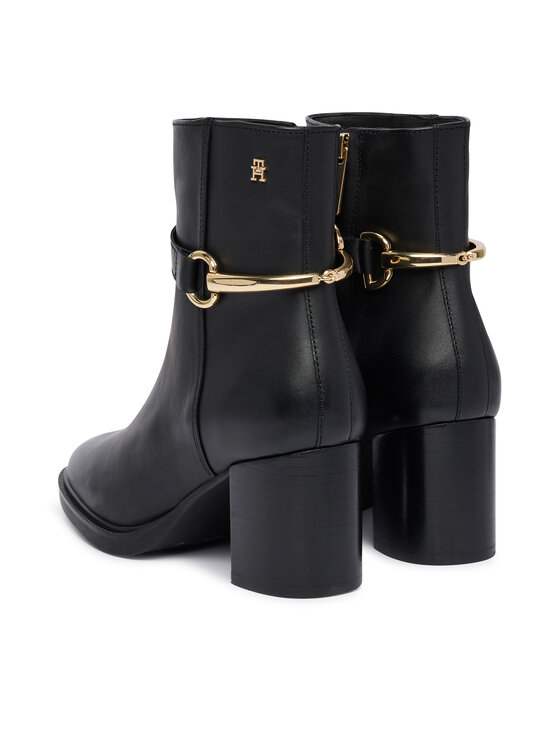 Tommy Hilfiger Stivaletti Tommy Hilfiger TH Stud Heel Riding Ankle Boot FW0FW09552 Nero