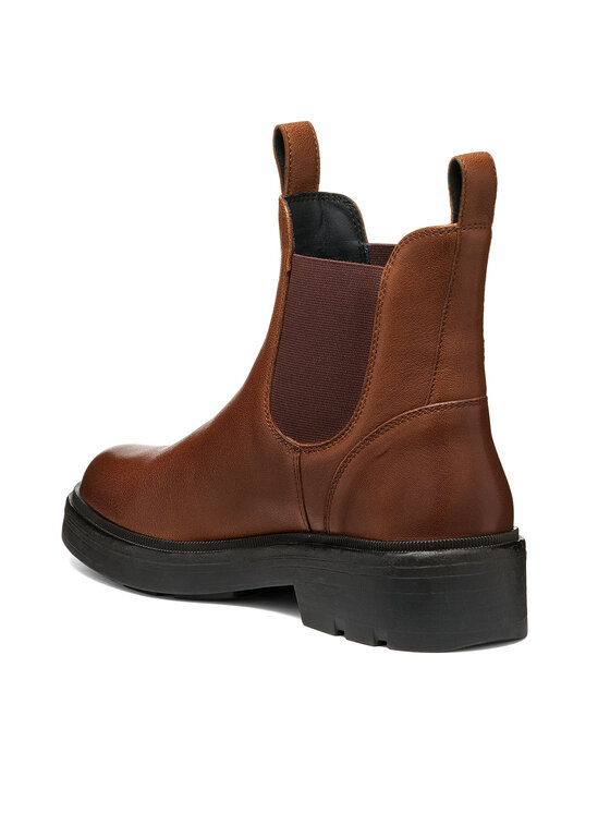 Geox Kotníková obuv s elastickým prvkem Geox D Swelen D665GI 81 C6R7J Tmavě hnědá
