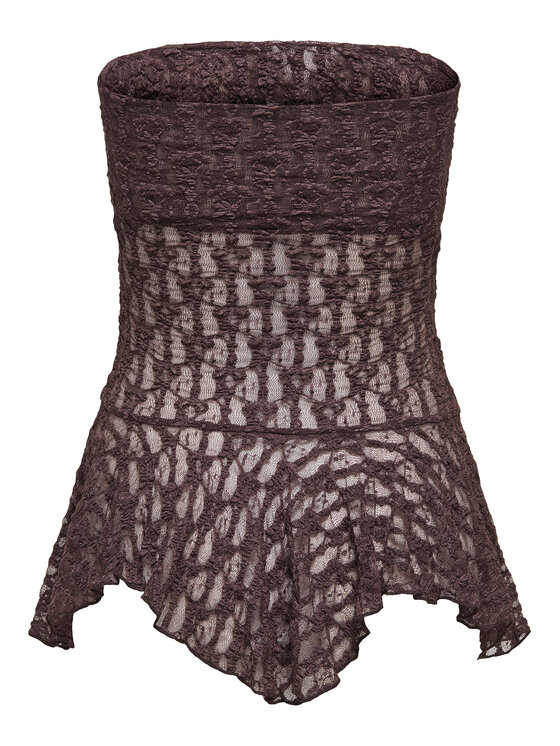 ONLY ONLY Felső Aya 15375823 Sötétbarna Slim Fit