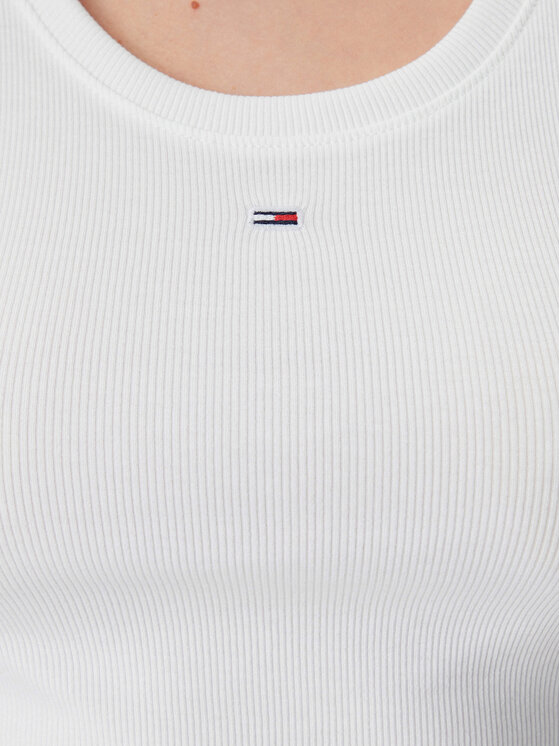 Tommy Jeans Tommy Jeans Top Essential DW0DW20673 Bianco Slim Fit