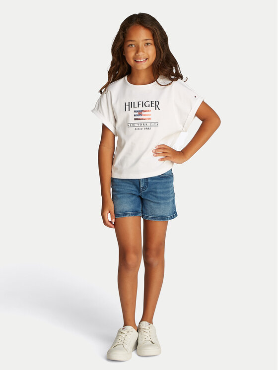 Tommy Hilfiger Tommy Hilfiger Camiseta KG0KG08525 S Blanco Regular Fit