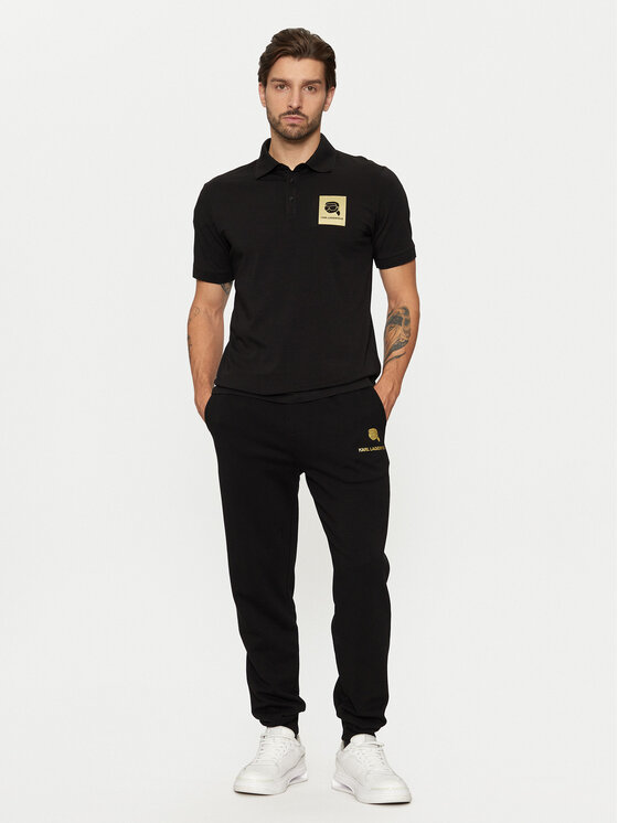 KARL LAGERFELD KARL LAGERFELD Pólóing 745460 551235 Fekete Regular Fit