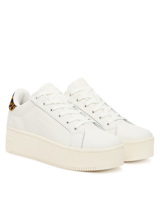 Tommy Jeans Αθλητικά Tommy Jeans Tjw Flatform Leopard Sneaker EN0EN02930 Λευκό