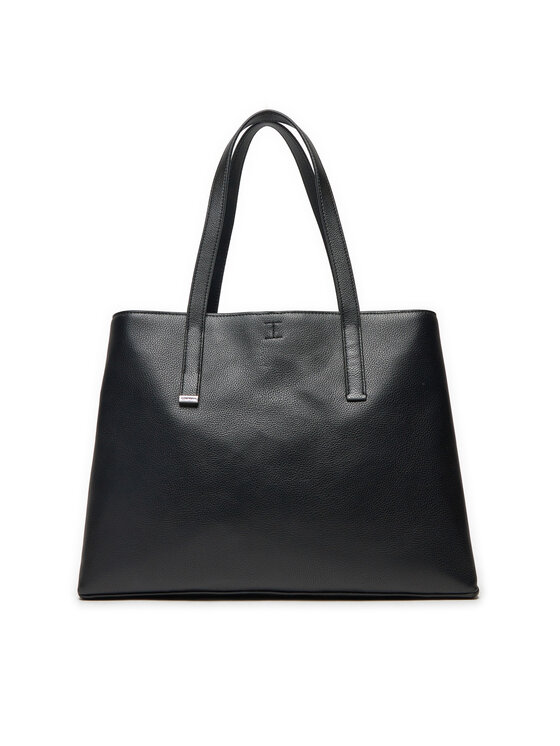 Calvin Klein Дамска чанта Calvin Klein Ck Plaque Medium Shopper K60K612782 Черен