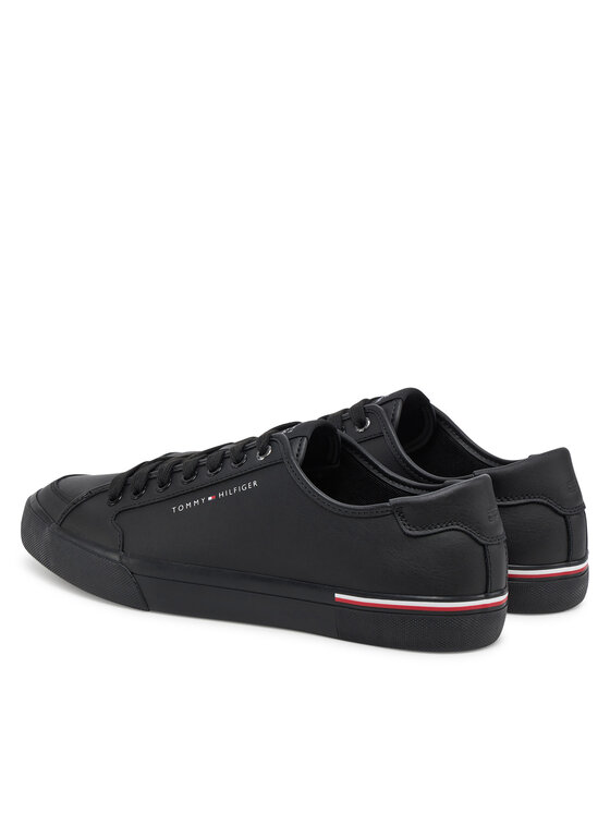 Tommy Hilfiger Сникърси Tommy Hilfiger Core Corporate Vulc Leather FM0FM05399 Черен