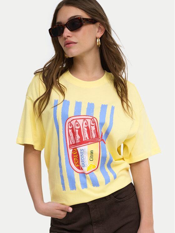 ONLY ONLY Футболка Vivvi 15346761 Світло-жовтий Regular Fit