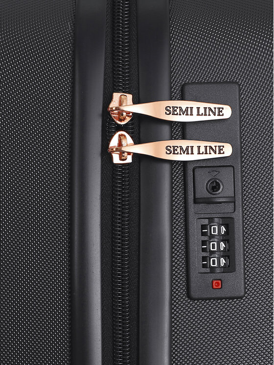 Semi Line Μεγάλη Βαλίτσα Semi Line T5718-3 Μαύρο