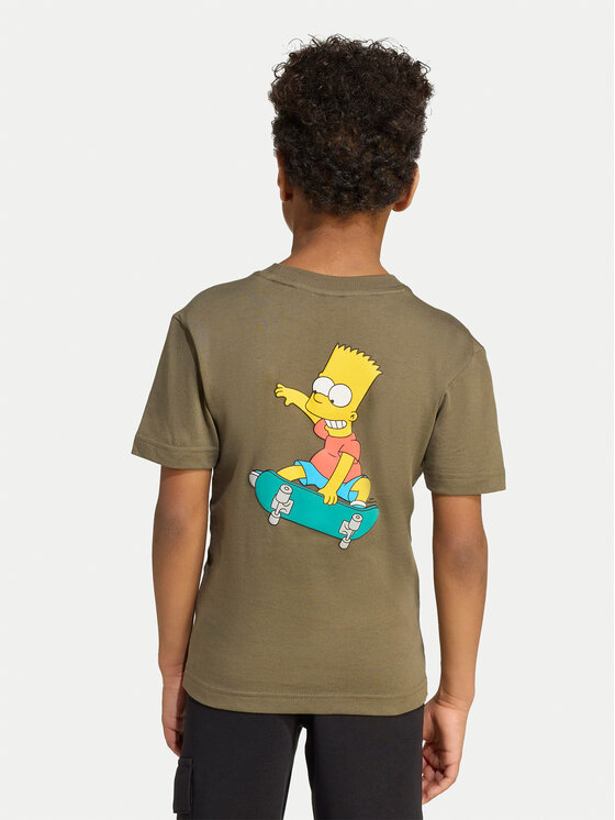 adidas adidas Футболка The Simpsons JL9195 Зелений Regular Fit