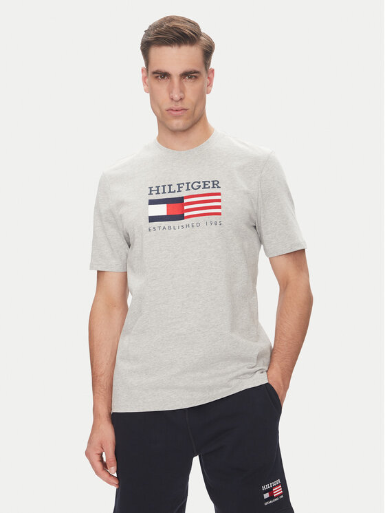 Tommy Hilfiger Tommy Hilfiger T-shirt American Monotype MW0MW39843 Siva Regular Fit