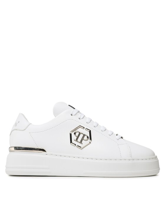 PHILIPP PLEIN Snīkeri PHILIPP PLEIN Leather Lo-Top Sneaker FABS USC0379 PLE075N Balts