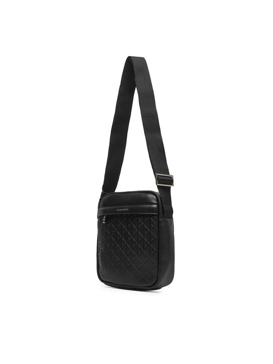 Calvin Klein Τσαντάκι Calvin Klein Emblem Emboss Reporter LV04D3204G Μαύρο