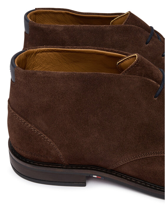 Tommy Hilfiger Μποτίνια Tommy Hilfiger Corporate Dressy Suede Lace Boot FM0FM05951 Καφέ