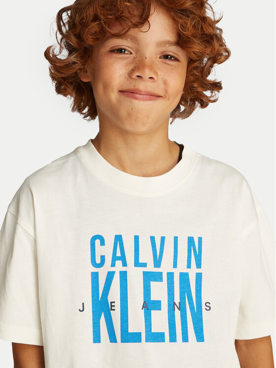Calvin Klein Jeans Calvin Klein Jeans Marškinėliai Bold Graphic IB0IB02448 Écru Relaxed Fit